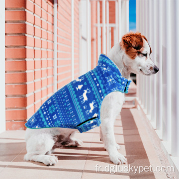 Vêtements pour animaux de compagnie à capuche pour animaux de compagnie à double face de style de Noël